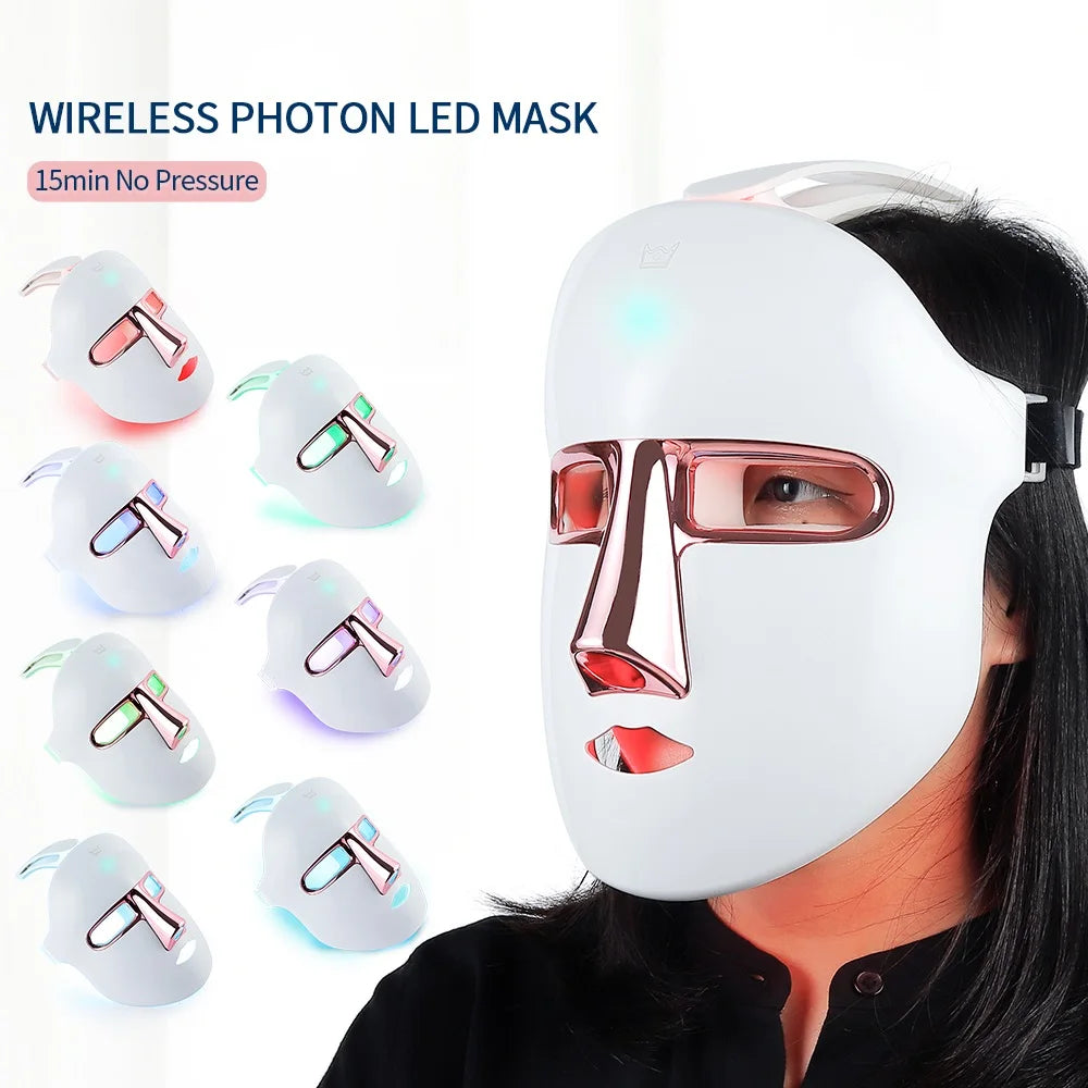 Wireless 7-Color LED Face Mask β Anti-Aging, Acne Treatment & Skin Tightening